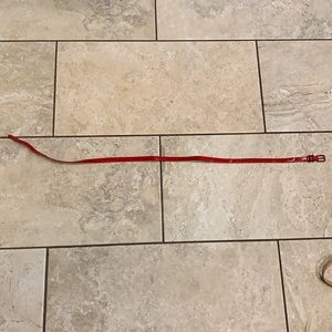 Red patent leather belt